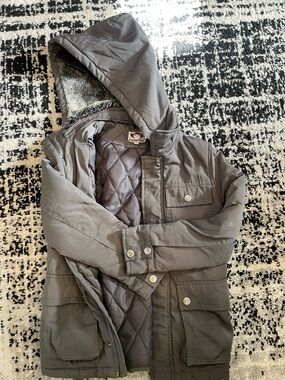 Appaman Gray Hooded Quilted-Lined Puffer Jacket